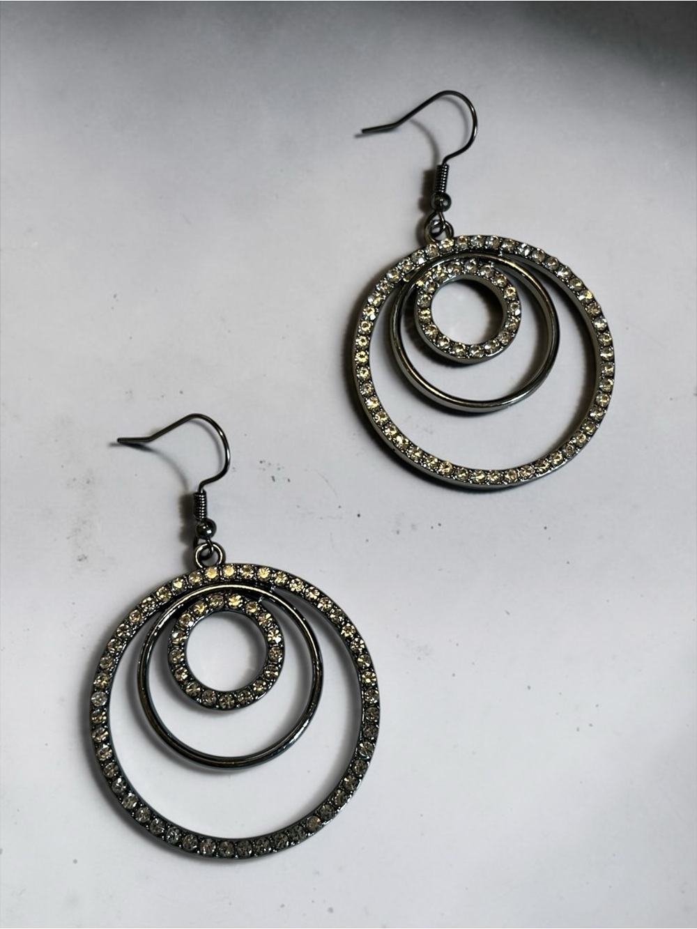 🍭5 for $20🍭 Gunmetal Black Crystal Drop Earrings CC X